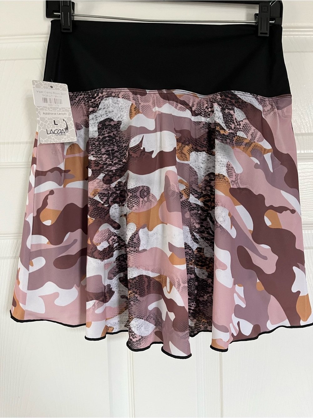 Tennis or Golf Pink Camo Circle Skirt with Black Waistband
